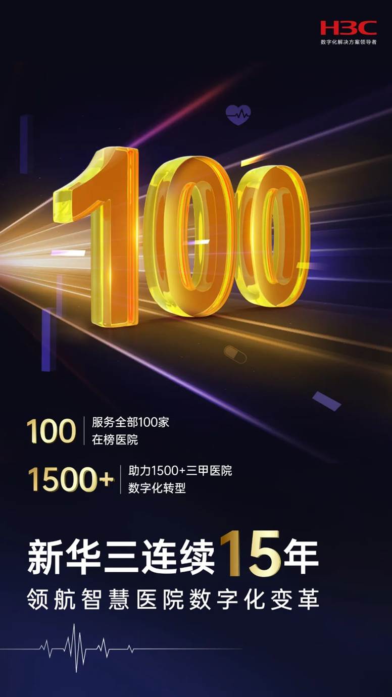 新华三集团实现了业务重大突破为100家医院提供数字化转型升级服务