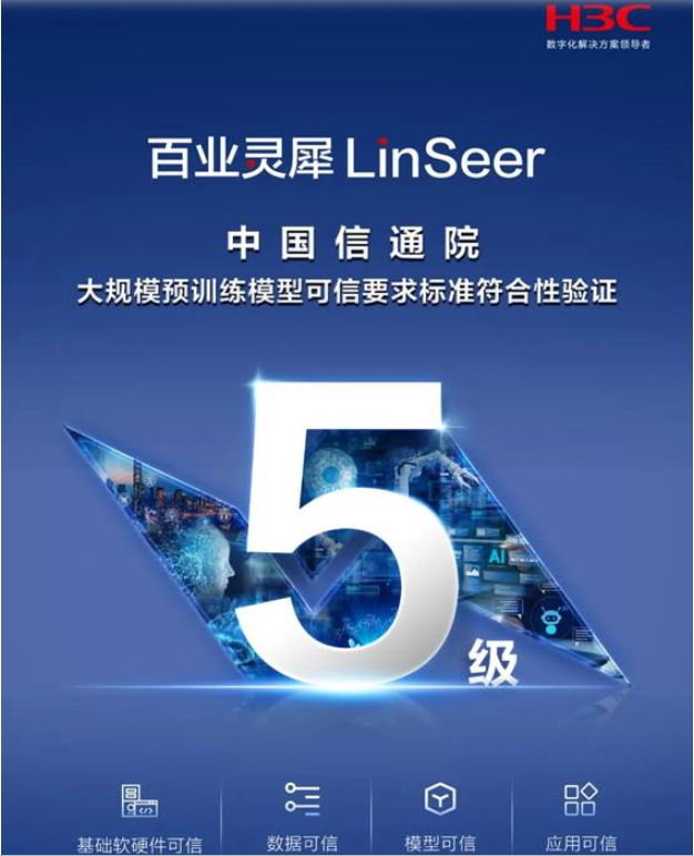 新华三百业灵犀成为业界首批在模型可信领域获得卓越级（5级）评分的大模型产品