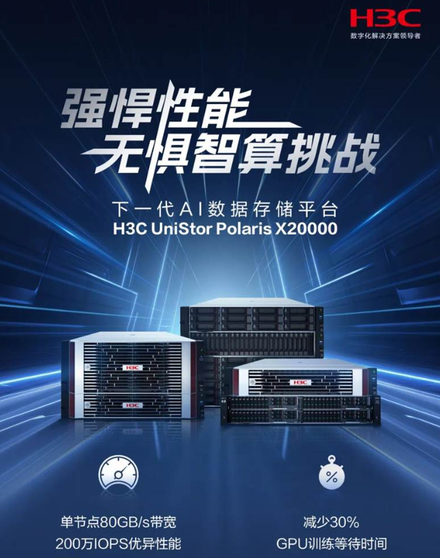 新华三AI数据存储平台最高提速30%！高性能数据存储加速大模型训练